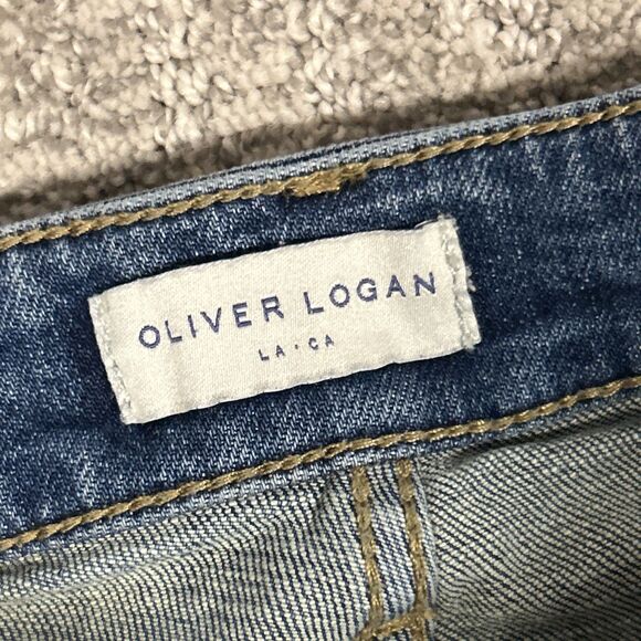 Oliver Logan Jeans Womens 29 Blue Madison Wide Leg High Rise Medium Wash Stretch - Picture 3 of 9